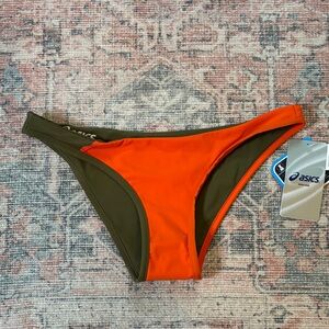 Asics Women's Orange and Olive Bikini Bottom Size Large